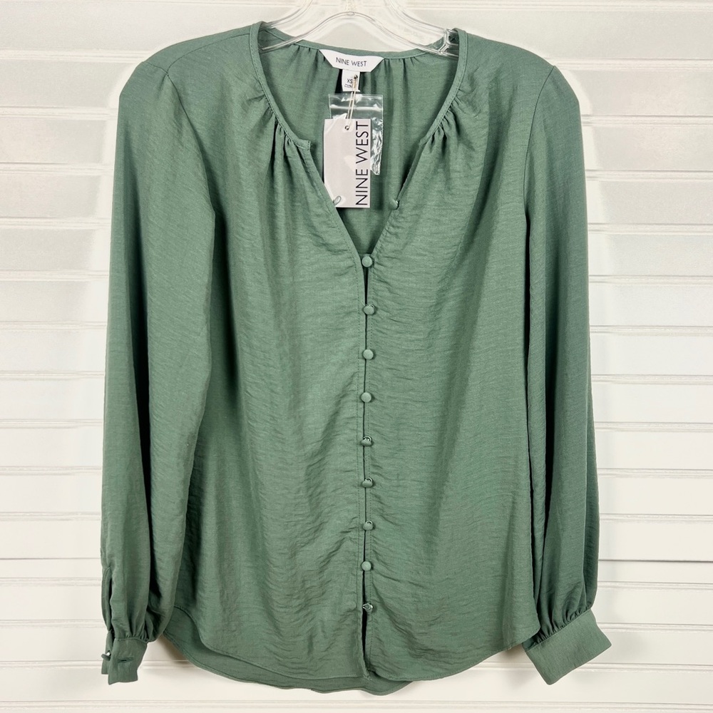 Nine West Sage Green Blouse